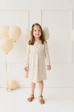 Organic Cotton Pixie Dress - Blueberry Field Raindrops