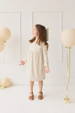Organic Cotton Pixie Dress - Blueberry Field Raindrops