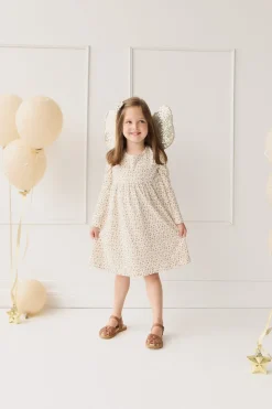 Organic Cotton Pixie Dress - Blueberry Field Raindrops