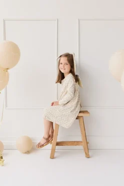 Organic Cotton Pixie Dress - Blueberry Field Raindrops
