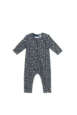 Organic Cotton Reese Zip Onepiece - Charlies Backyard Navy