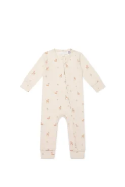 Organic Cotton Reese Zip Onepiece - Fable Deer Cloud