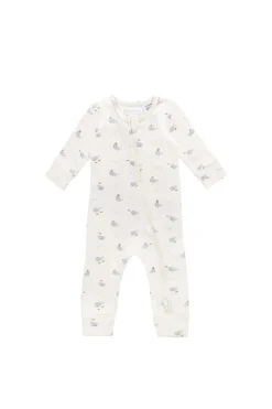 Organic Cotton Reese Zip Onepiece - Whales