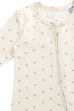 Organic Cotton Reese Zip Onepiece - Mon Amour Vintage Violet