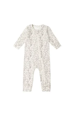 Organic Cotton Reese Zip Onepiece - Garden Bunnies Tofu