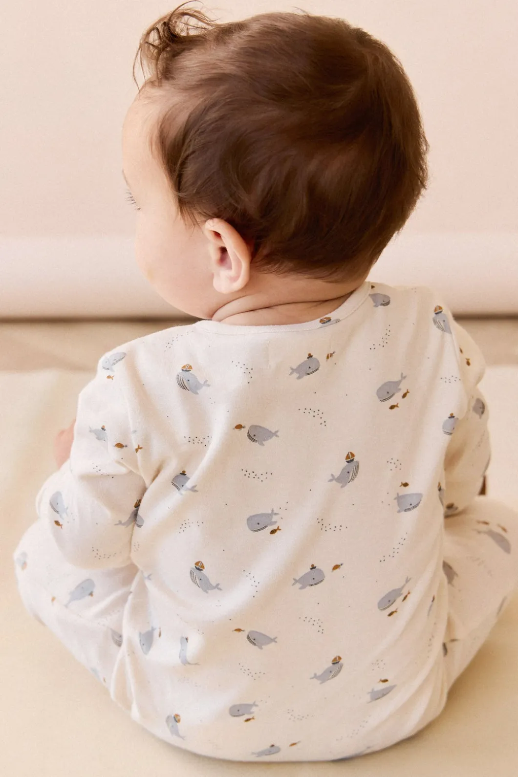 Organic Cotton Reese Zip Onepiece - Whales