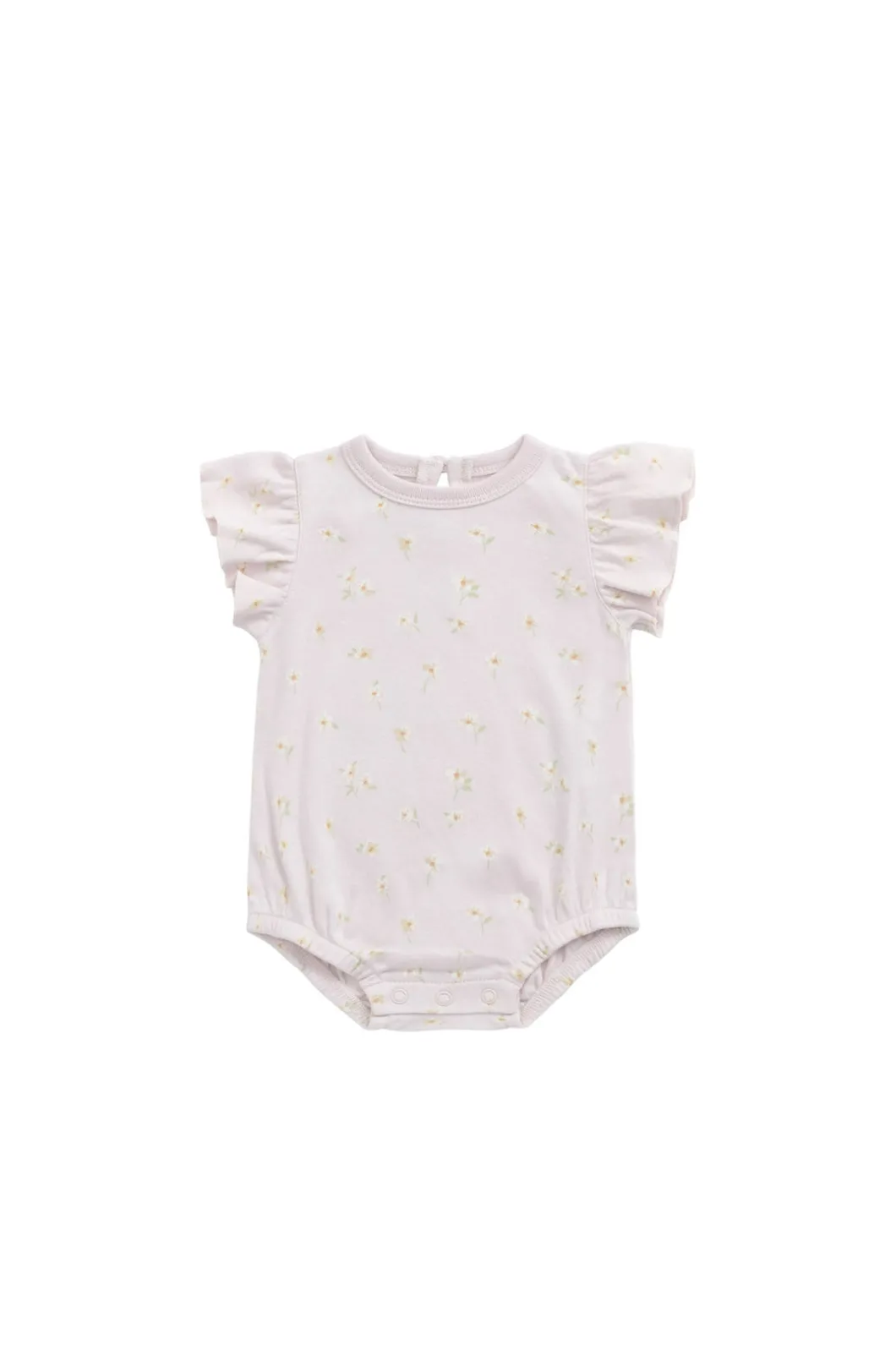 Organic Cotton Sage Onepiece - Simple Flowers Lilac