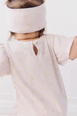 Organic Cotton Sage Onepiece - Simple Flowers Lilac