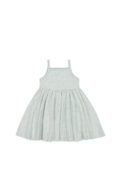Organic Cotton Samantha Dress - Rose Floral Smoke