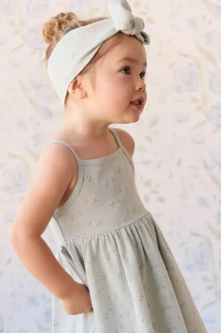 Organic Cotton Samantha Dress - Rose Floral Smoke