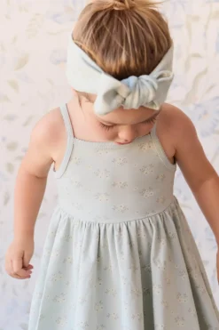 Organic Cotton Samantha Dress - Rose Floral Smoke