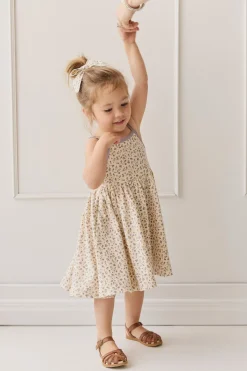 Organic Cotton Samantha Dress - Blueberry Field Raindrops