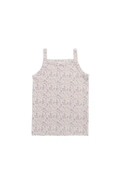 Organic Cotton Singlet - Amber Floral Lilac Ash