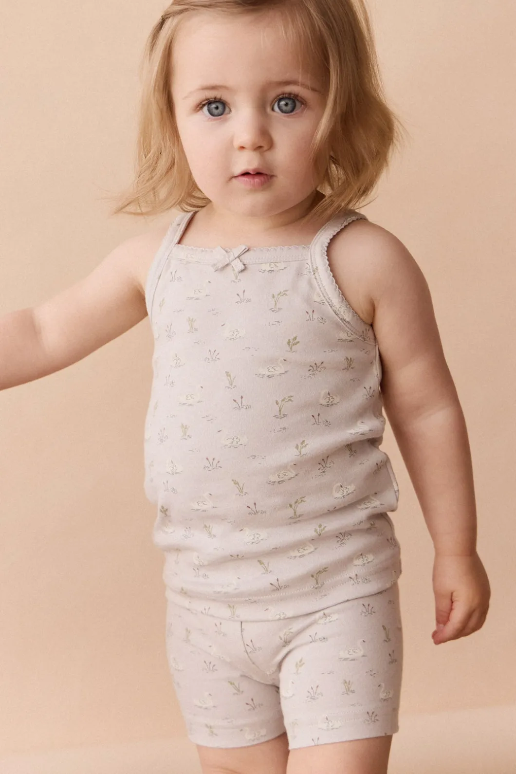 Organic Cotton Singlet - Swanning Dawn Blue