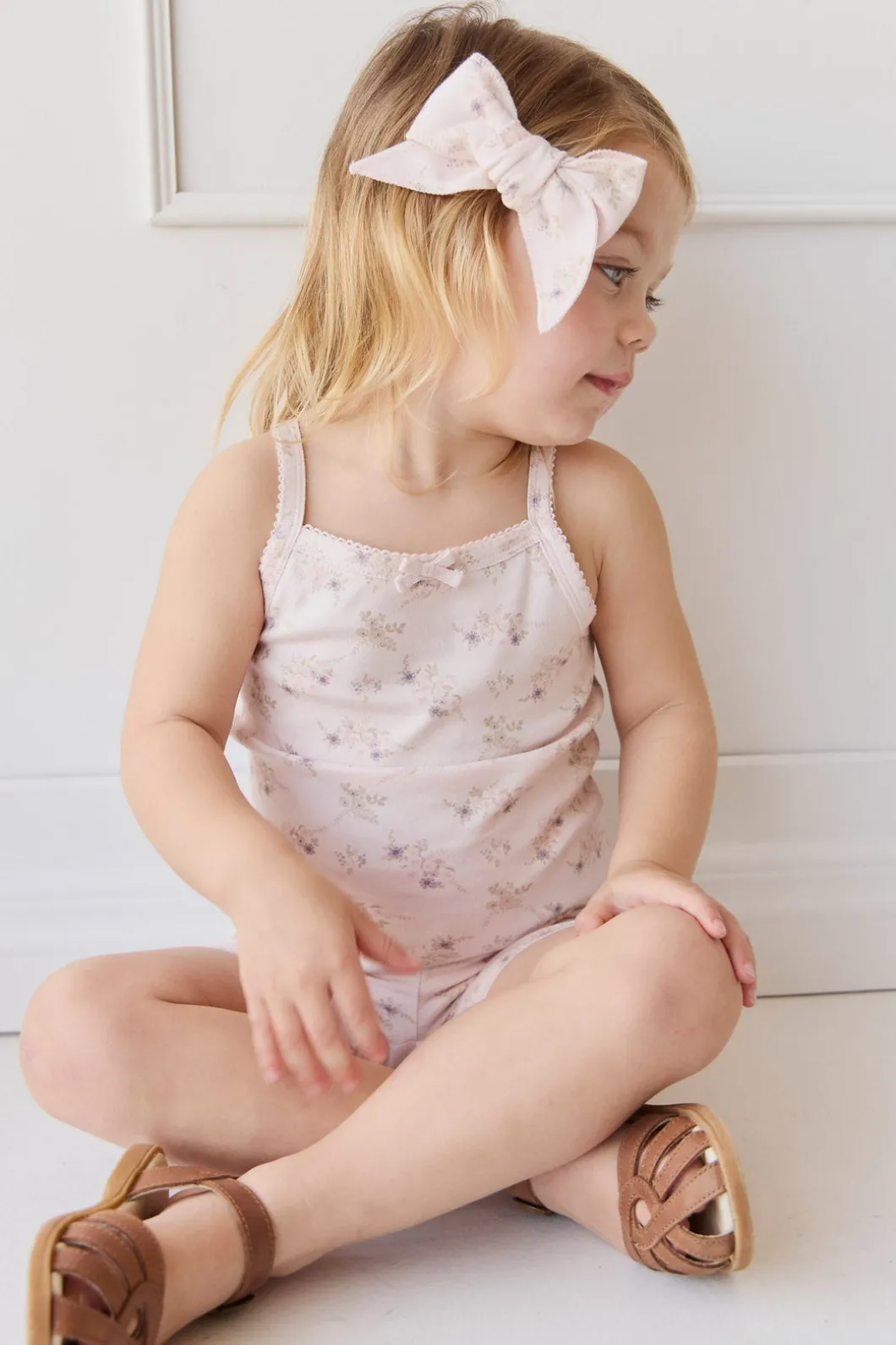 Organic Cotton Singlet - Sweet Pea Floral