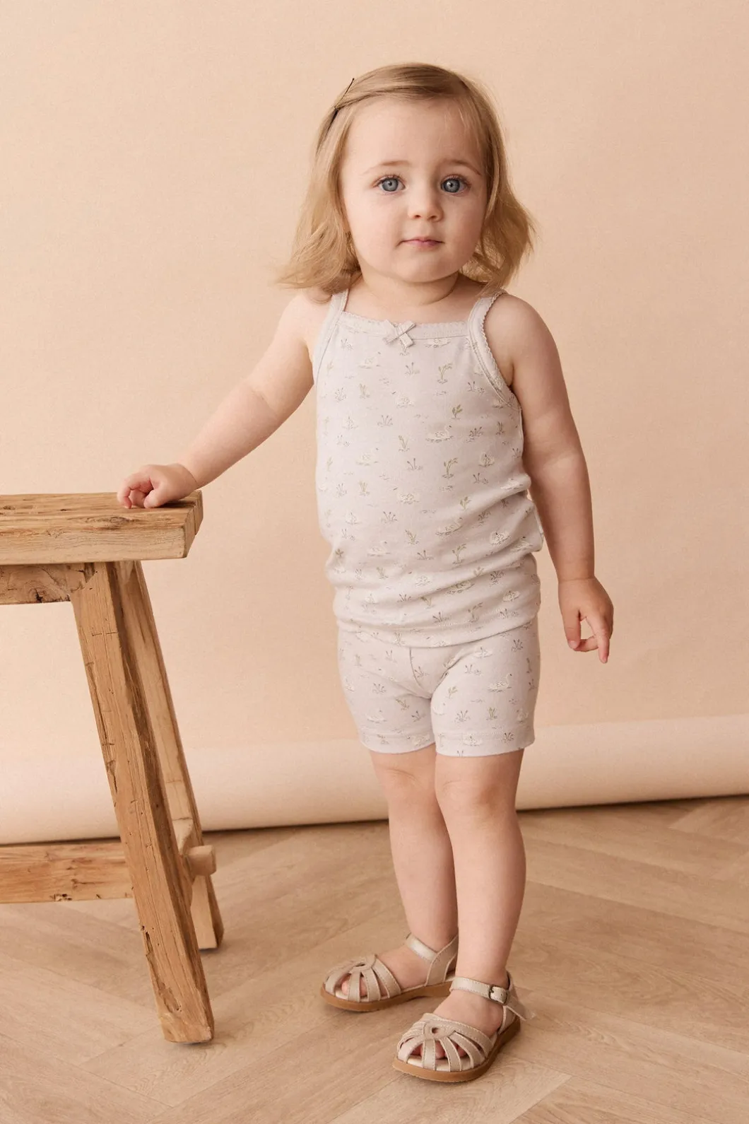 Organic Cotton Singlet - Swanning Dawn Blue