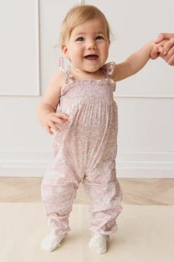 Organic Cotton Summer Playsuit - Chloe Mauve