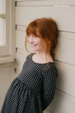 Organic Cotton Tallulah Dress - Gingham Night