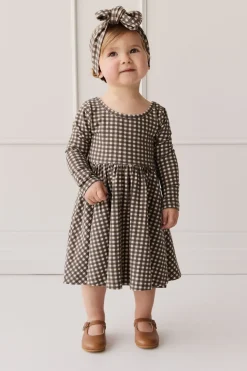 Organic Cotton Tallulah Dress - Mini Gingham Bistre