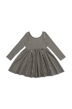 Organic Cotton Tallulah Dress - Mini Gingham Bistre