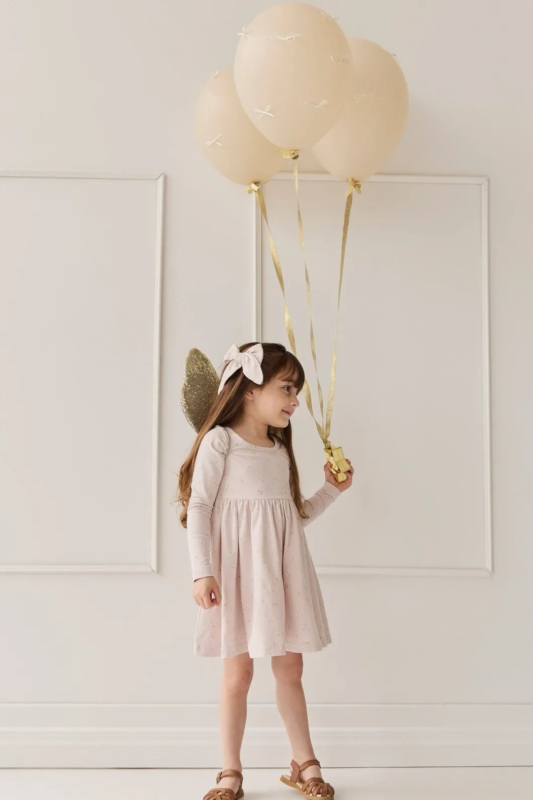 Organic Cotton Tallulah Dress - Simple Flowers Lilac