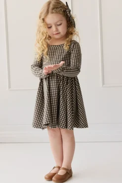 Organic Cotton Tallulah Dress - Mini Gingham Bistre