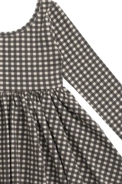 Organic Cotton Tallulah Dress - Mini Gingham Bistre
