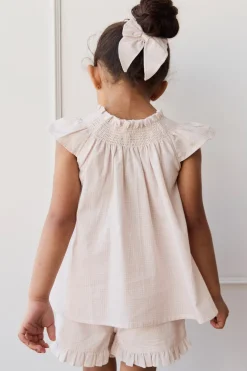 Organic Cotton Tamara Top - Mini Woven Gingham Violet