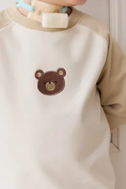Organic Cotton Tao Sweatshirt - Biscuit/Cloud Bobbie Bear