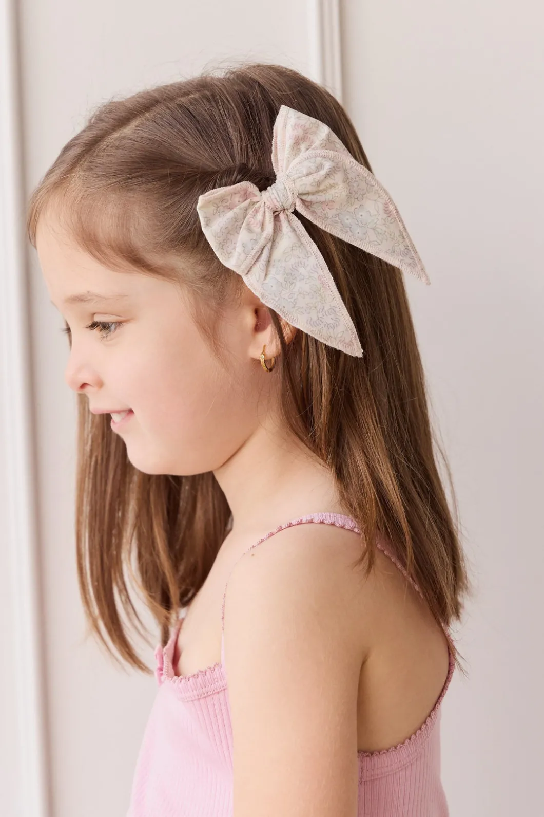 Organic Cotton Voile Bow - Azra Slightly Pink
