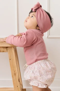 Organic Cotton Voile Frill Bloomer - Chloe Mauve
