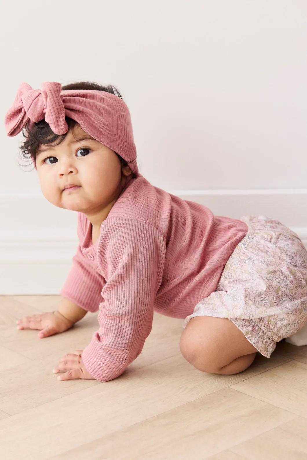Organic Cotton Voile Frill Bloomer - Chloe Mauve