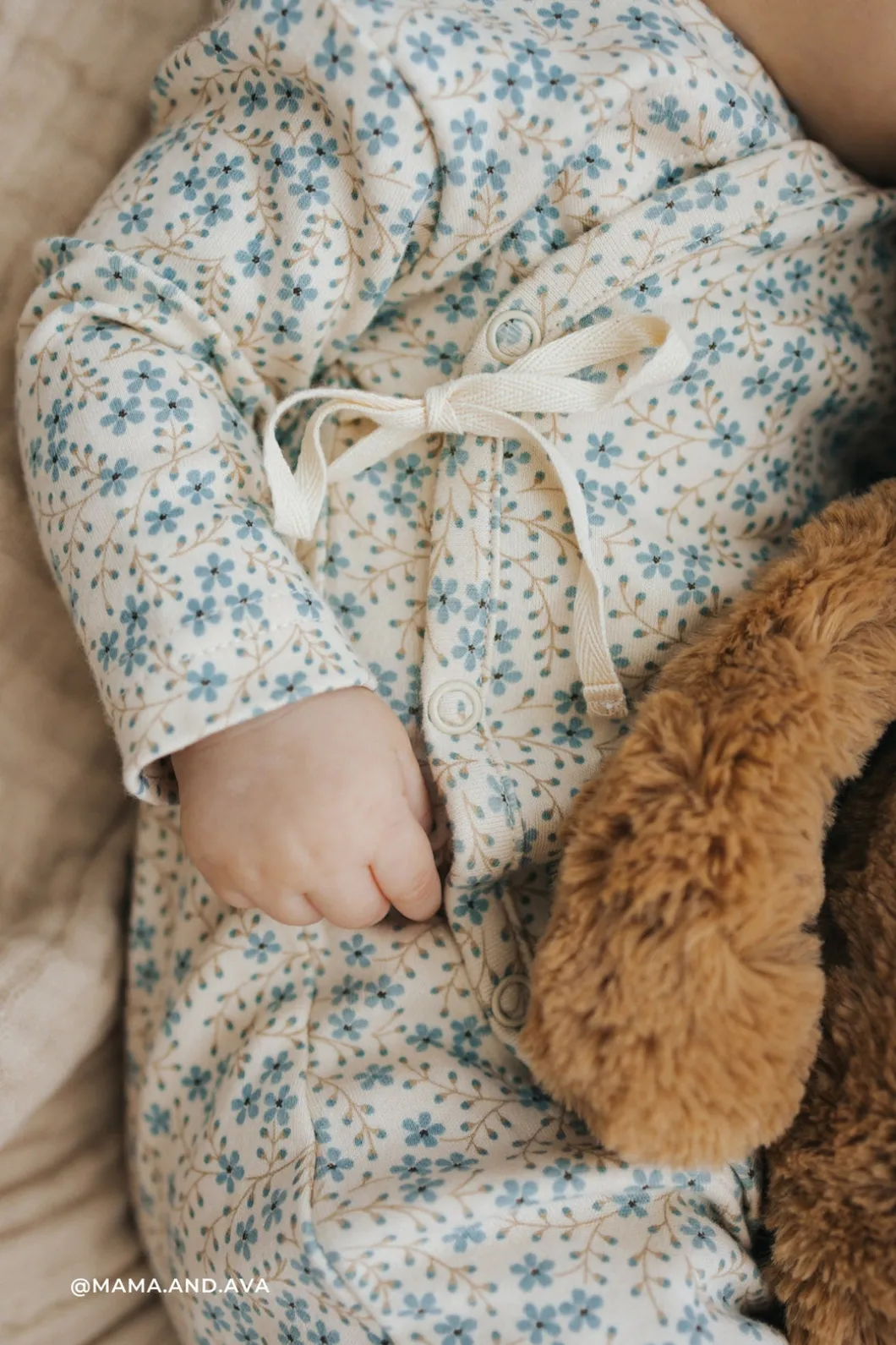 Organic Cotton Wrap Onepiece - Adnola Floral
