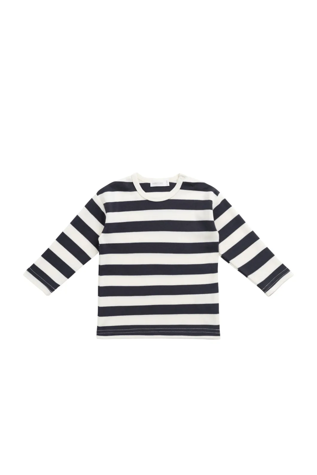 Pima Cotton Arnold Long Sleeve Top - Wide Stripe Solar System/Cloud