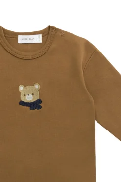 Pima Cotton Arnold Long Sleeve Top - Autumn Bronze Cosy Bobbie
