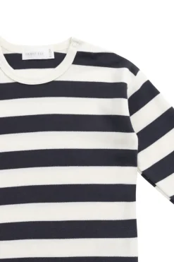 Pima Cotton Arnold Long Sleeve Top - Wide Stripe Solar System/Cloud