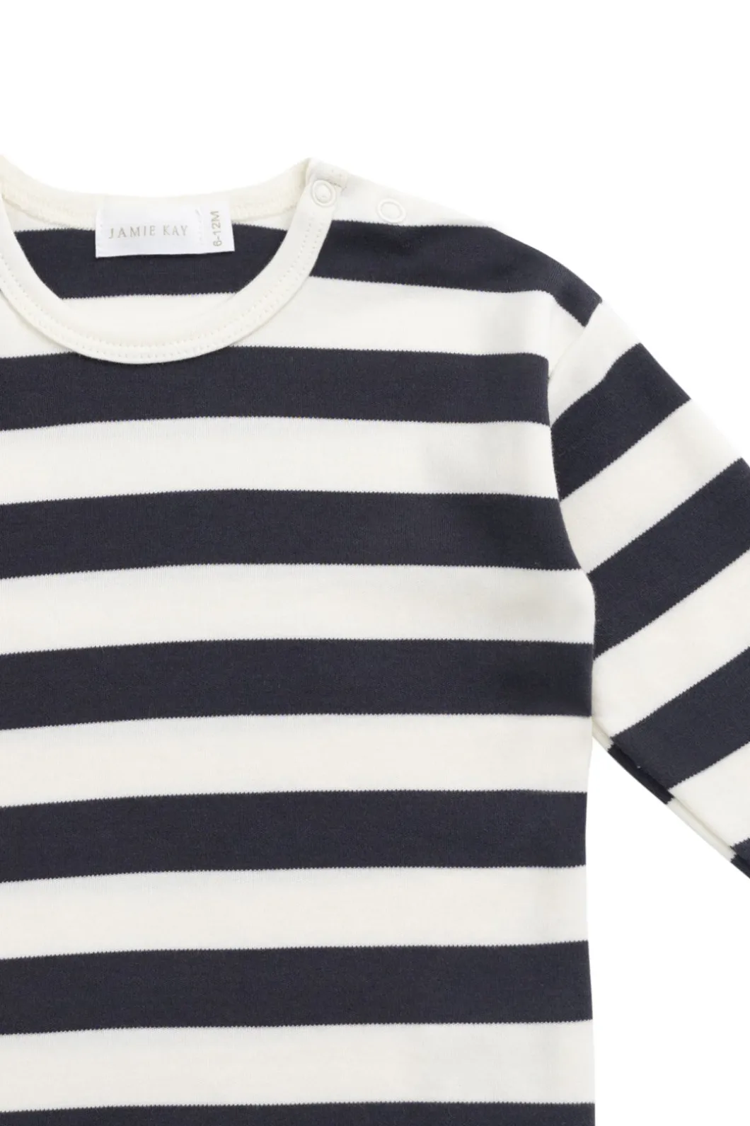 Pima Cotton Arnold Long Sleeve Top - Wide Stripe Solar System/Cloud