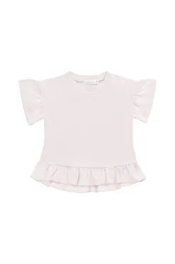 Pima Cotton Courtney Ruffle Top - Soft Misty Rose