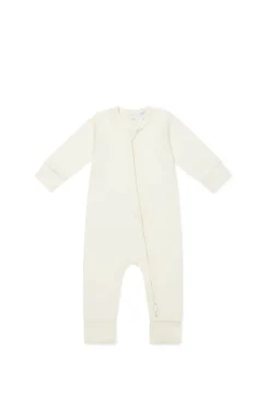 Pima Cotton Frankie Zip Onepiece - Cloud