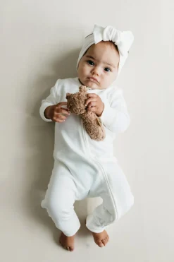 Pima Cotton Frankie Zip Onepiece - Milk
