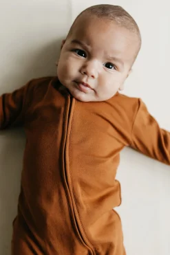 Pima Cotton Frankie Zip Onepiece - Sienna