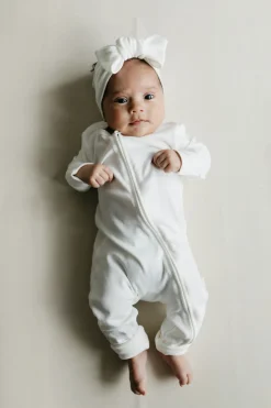 Pima Cotton Frankie Zip Onepiece - Milk