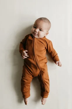 Pima Cotton Frankie Zip Onepiece - Sienna