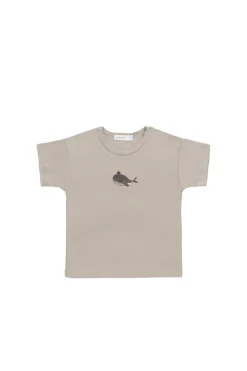 Pima Cotton Hunter Tee - Hazy Taupe Whale