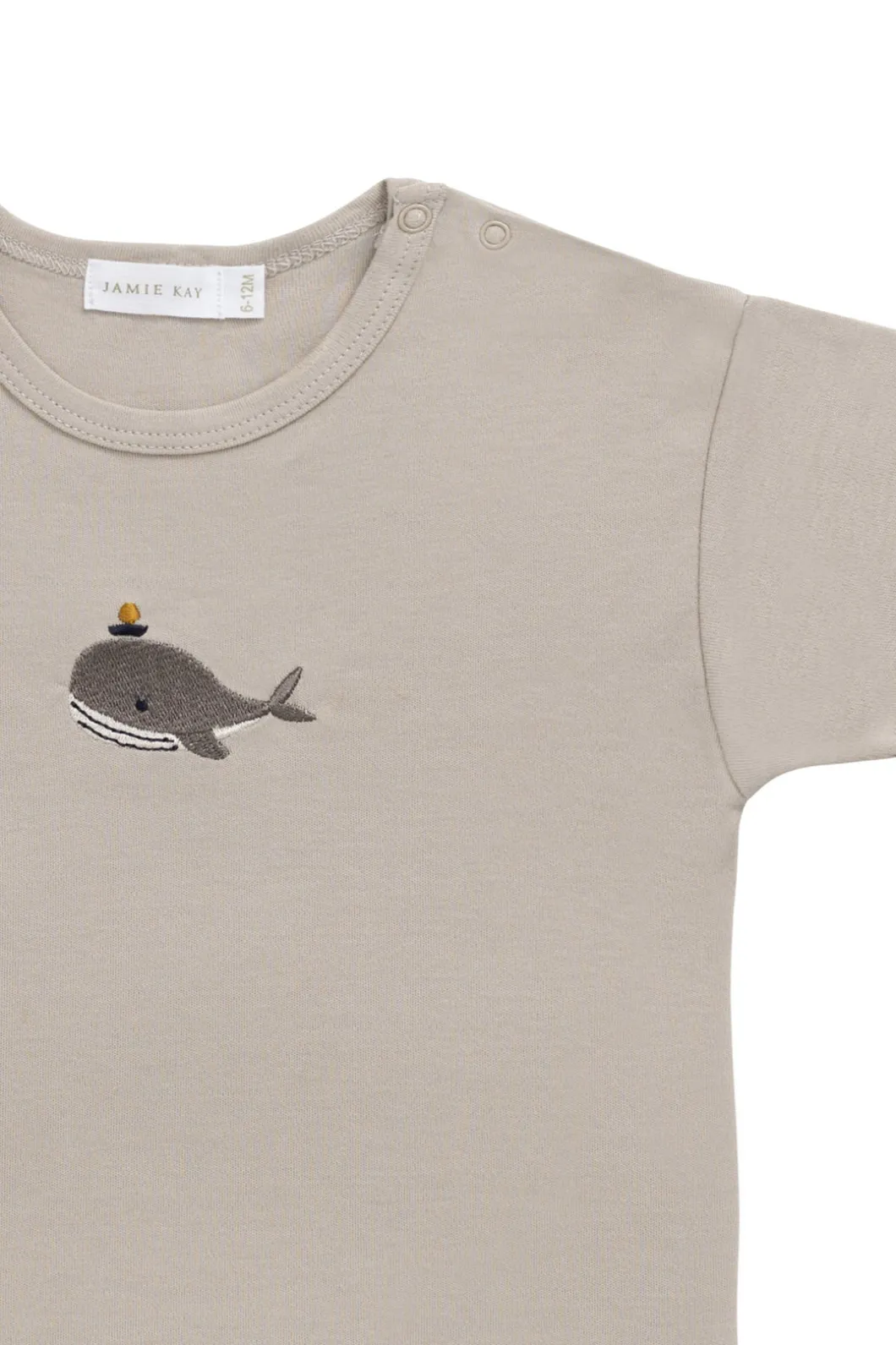 Pima Cotton Hunter Tee - Hazy Taupe Whale