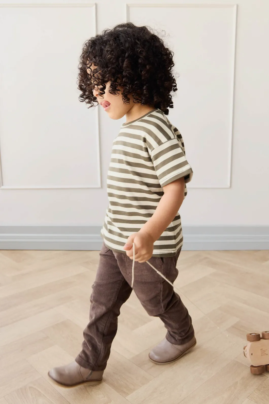 Pima Cotton Hunter Tee - Oliver Stripe Pinecone/Cassava