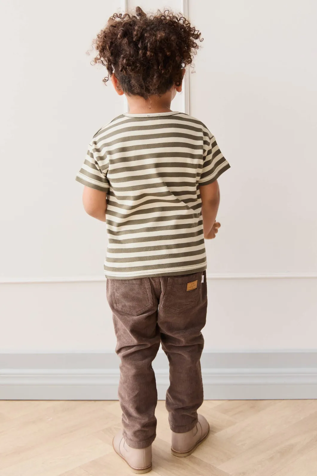 Pima Cotton Hunter Tee - Oliver Stripe Pinecone/Cassava
