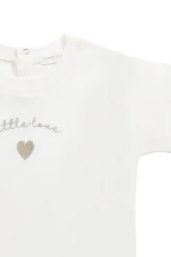 Pima Cotton Mimi Top - Parchment Little Love Violet