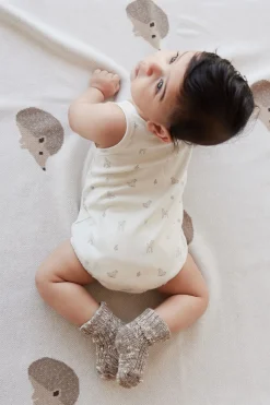 Pima Cotton Noah Playsuit - Fable Deer Cloud