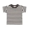 Pima Cotton Otis Tee - Essential Stripe Cloud/Dark Coffee